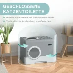 Котешка тоалетна PawHut, 2 отвора, подвижна тава - Image 6