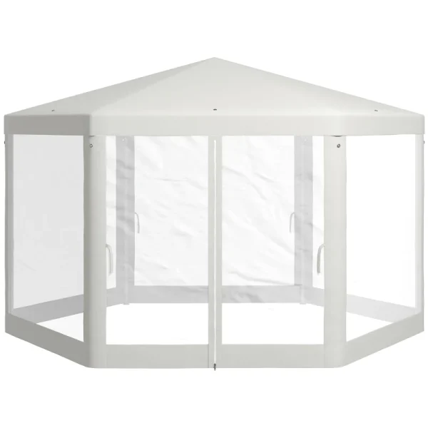 Градинска беседка Outsunny, шестоъгълна, 3,94x3,412x2,5 м