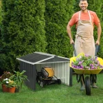 Метален навес Outsunny за роботизирани косачки, 86x100x63 - Image 2