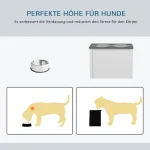 PawHut Повдигната хранилка с място за съхранение и купички - Image 5