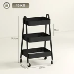 HOMCOM Сервираща количка с 3 нива с колела - Image 6