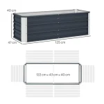 Повдигната леха Outsunny от стомана, 125 x 47 x 40 см - Image 6