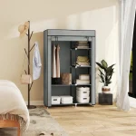 Гардероб от плат HOMCOM, 6 рафта, 1 релса за дрехи - Image 9