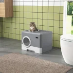 Котешка тоалетна PawHut, 2 отвора, подвижна тава - Image 8