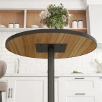 Кръгла трапезна маса HOMCOM, за 2-4 души, дъб - Image 9