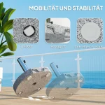 Основа за чадър Outsunny от гранит 25,5 кг, 32/38/48 мм - Image 9