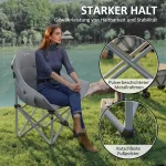 Сгъваем къмпинг стол Outsunny със страничен джоб, до 120 кг - Image 3