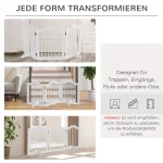 PawHut Кучешка порта от 3 части, 154,5 x 61 см Сгъваема