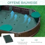 Детски пясъчник Outsunny, включително капак, 4 места - Image 6