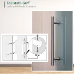 Стъклена плъзгаща се врата HOMCOM с дръжка 102.5x205см - Image 10