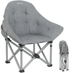 Сгъваем къмпинг стол Outsunny със страничен джоб, до 120 кг