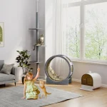 PawHut Колело за упражнения за котки, 91 см със спирачка - Image 10