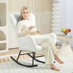 Люлеещ се стол HOMCOM, пухкав калъф до 120 кг - Image 9