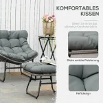 Ратанов стол за отдих Outsunny с табуретка - Image 8