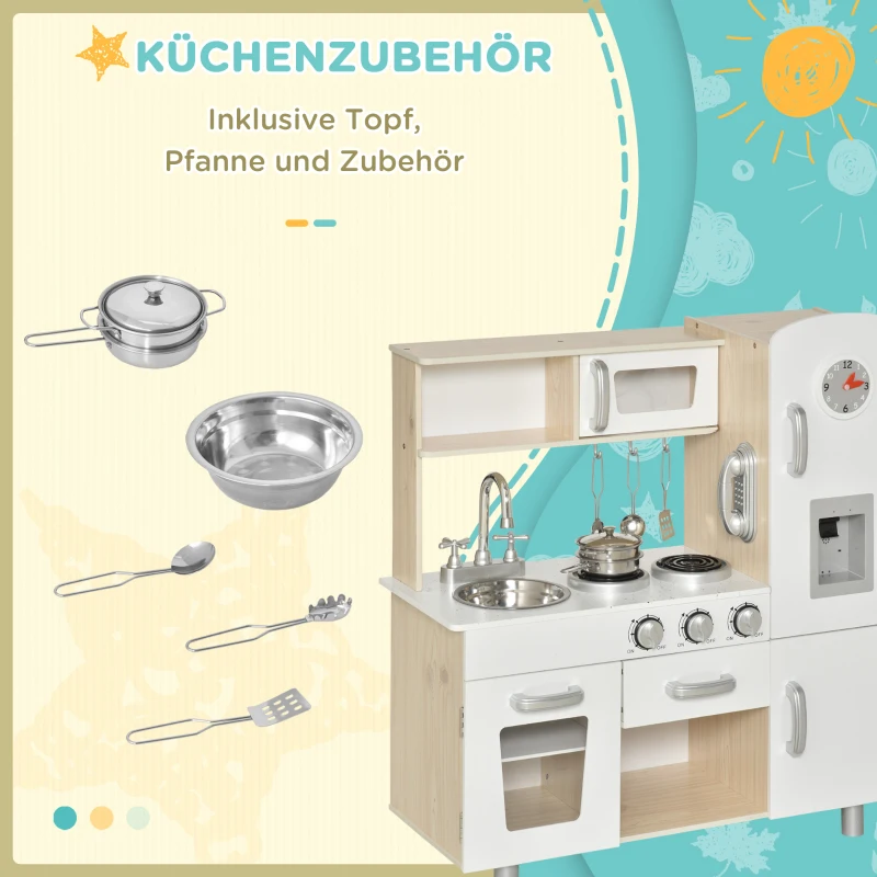 0ps8e71949378e722.jpg Детска кухня HOMCOM с аксесоари, 74 x 30 x 81 см - Image 7