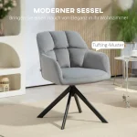 Въртящ се фотьойл HOMCOM, модерен акцентен стол - Image 3