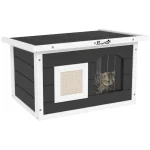 Къщичка за котки и зайци PawHut, с подложка за драскане - Image 5