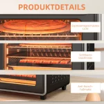 Мини фурна HOMCOM, 20 л, 5 функции, 360° конвекция - Image 9