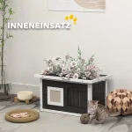 Къщичка за котки и зайци PawHut, с подложка за драскане - Image 6