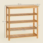 HOMCOM Стелаж за обувки с 4 рафта, бамбук - Image 2