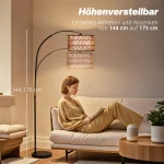 Подова лампа HOMCOM с абажур от конопено въже - Image 3