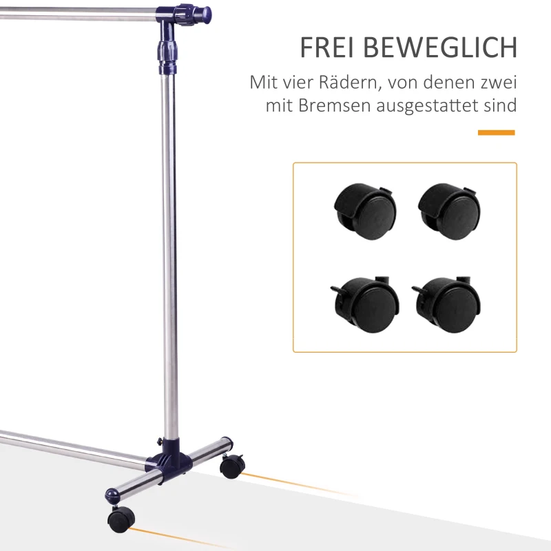 BmM05918a8385fefa.jpg HOMCOM Закачалка за дрехи с колелца, регулируема - Image 8