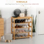 HOMCOM Стелаж за обувки с 4 рафта, бамбук - Image 4