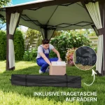 Градинска беседка Outsunny 4 x 4 м, с мрежести стени, UPF50+ - Image 6