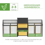 PawHut Кокошарник за малки животни, 2 външни заграждения - Image 8