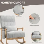 Люлеещ се стол HOMCOM с възглавница, до 120 кг - Image 4