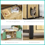 PawHut Шкаф за котки за котешка тоалетна, 82.3 x 51 x 54 см - Image 4