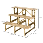 Стълба за растения Outsunny, 3 нива, ела, 100 x 80 x 78 см - Image 9