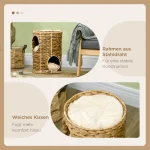 Драскалка за котки PawHut, 47 см, 2 пещери, възглавница - Image 3