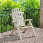 Градински стол Outsunny Adirondack, дървен стол - Image 4