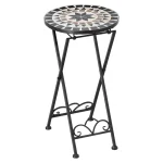 Стойка за растения Outsunny Ø36 x 67 см, каменна мозайка - Image 8