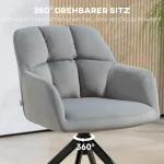 Въртящ се фотьойл HOMCOM, модерен акцентен стол - Image 8