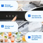 HOMCOM Ледогенератор 29,4 см x 22,2 см x 29 см, черен - Image 6