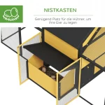 PawHut Кокошарник за малки животни, 2 външни заграждения - Image 5