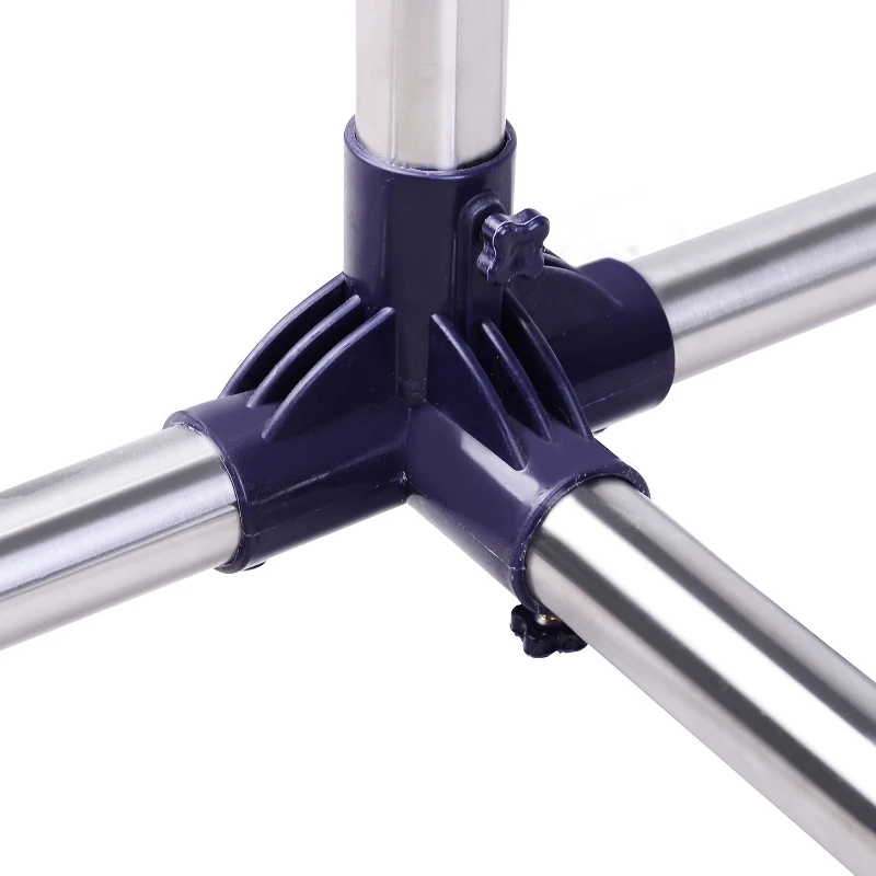 uSm21418a8385fefa.jpg HOMCOM Закачалка за дрехи с колелца, регулируема - Image 4