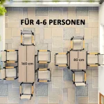 Градинска маса Outsunny, разтегателна, алуминиева 160x80см - Image 11