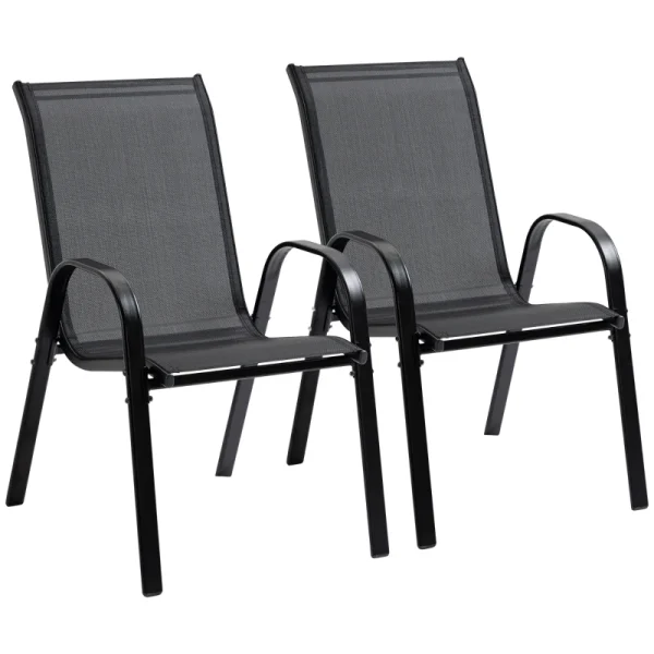 Комплект градински столове Outsunny от 2, до 120 кг