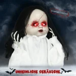 HOMCOM Хелоуин декорация - кукла ужас, LED очи, вой - Image 2