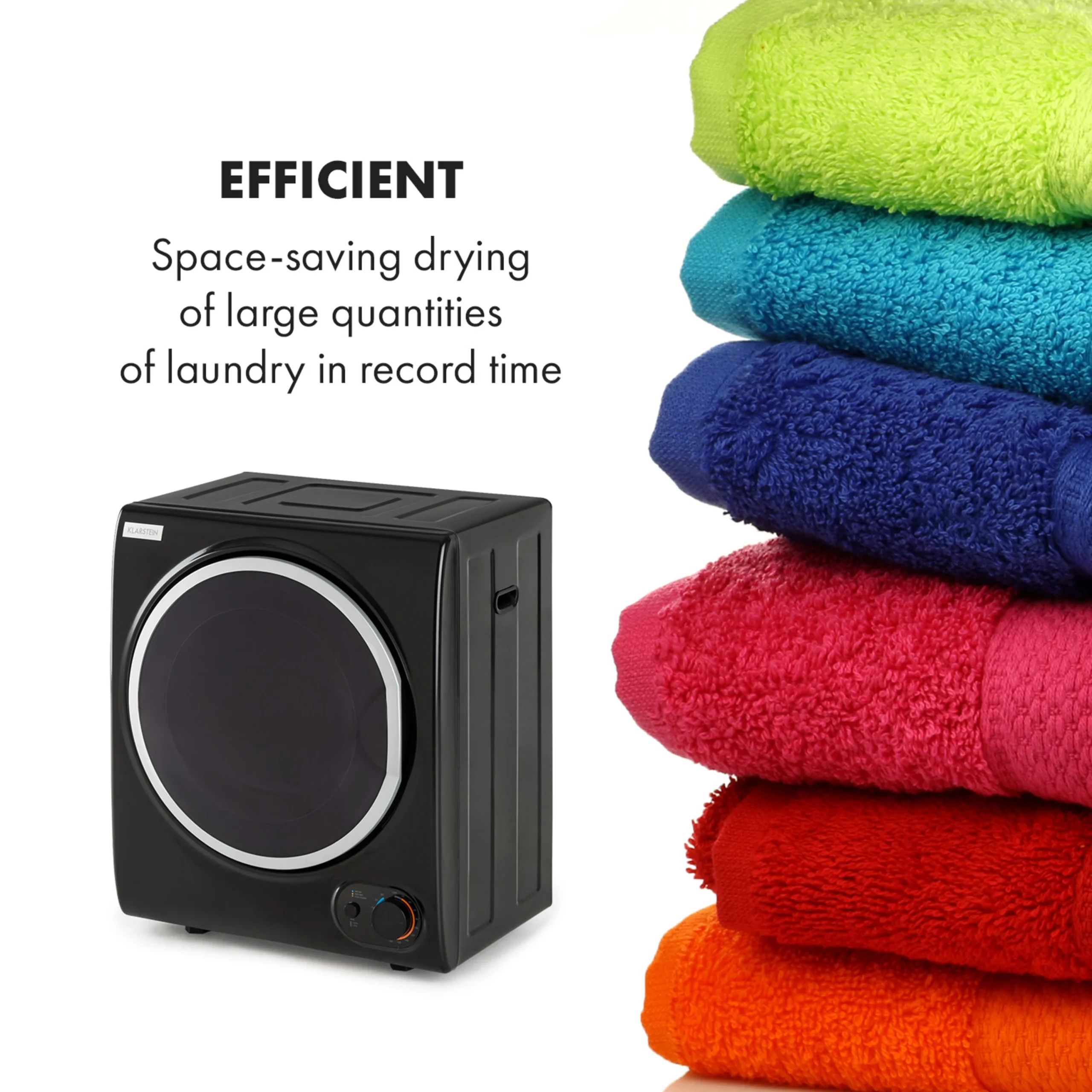 10035138_uk_0004_logo___Klarstein_Dryer_Jet_Set_40Klarstein_Dryer_Jet_set_2500_2_5Kg_Black00_4kG_White Klarstein Jet Set 2500 сушилня за дрехи - Image 4