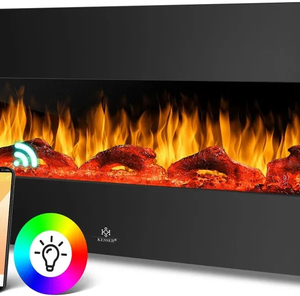 KESSER® Електрическа камина 3D, 9 цветни режима