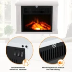 Електрическа камина HOMCOM с нагревател, с LED,600/1200W - Image 4