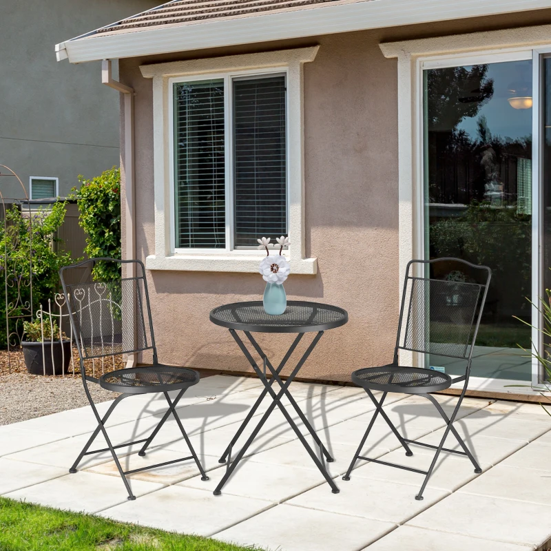 34E6ff1817ff71e6b.jpg Комплект градински мебели Outsunny за 2 души, маса+2 стола - Image 4