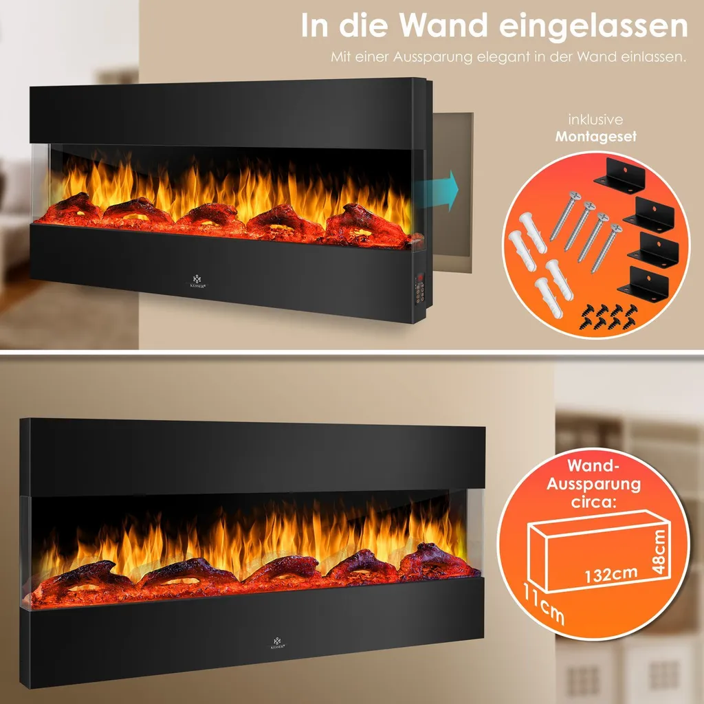 3e953fa903960d7a1db052bb6e2813e5 KESSER® Електрическа камина 3D, 9 цветни режима - Image 2