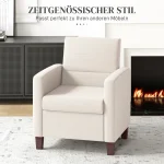 Тапициран фотьойл HOMCOM с имитация на лен, пяна - Image 2