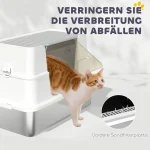 Котешка тоалетна PawHut, неръждаема стомана, XL - Image 3