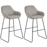 Комплект от 2 бар стола HOMCOM, с платнено покритие